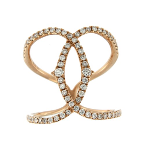 HARMONY, anillo de oro rosa con diamantes - Roman Joyero