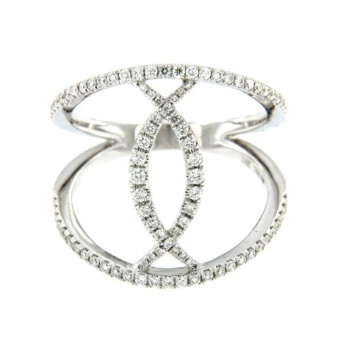 LEIADA, anillo de oro blanco con diamantes - Roman Joyero