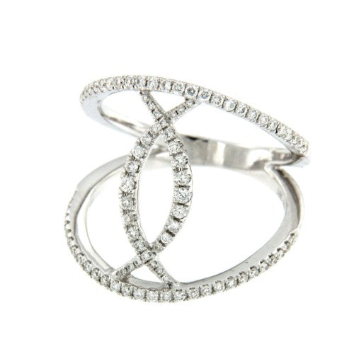 LEIADA, anillo de oro blanco con diamantes - Roman Joyero