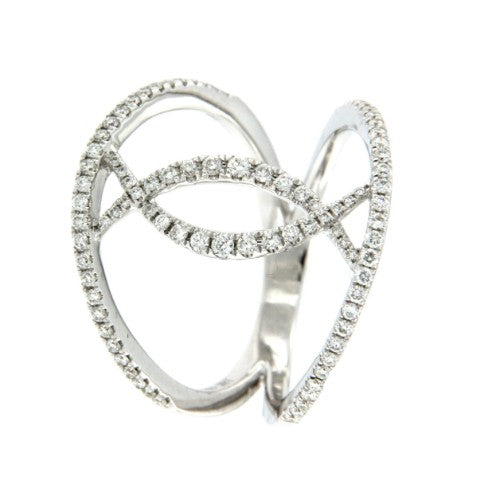 LEIADA, anillo de oro blanco con diamantes - Roman Joyero