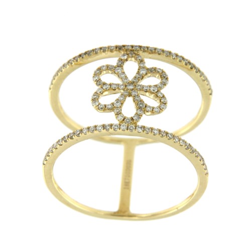 BUMERANG, anillo de oro amarillo con diamantes - Roman Joyero