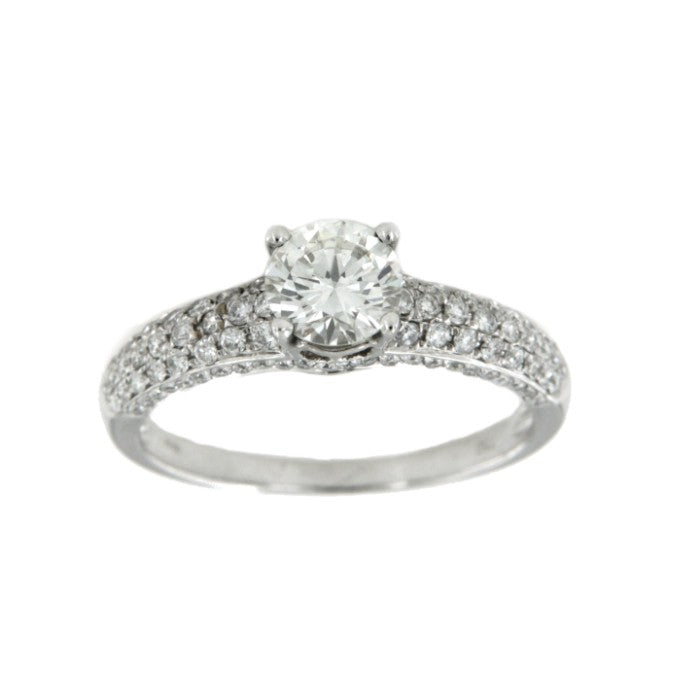 BESALÚ, anillo-solitario de oro y diamantes - Roman Joyero