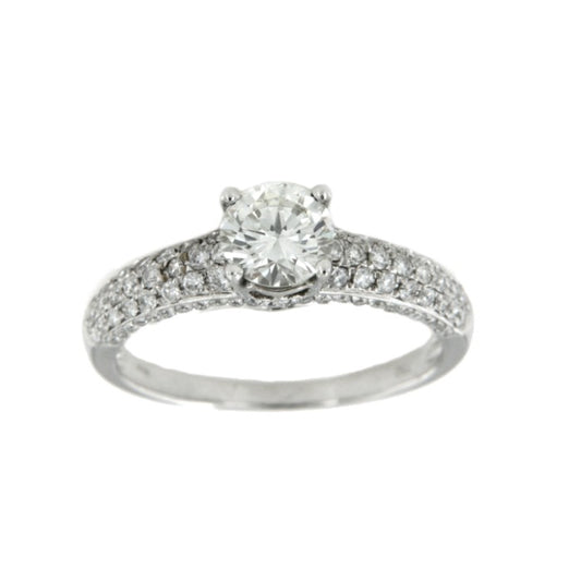 BESALÚ, anillo-solitario de oro y diamantes - Roman Joyero