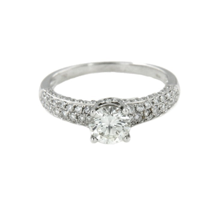 BESALÚ, anillo-solitario de oro y diamantes - Roman Joyero