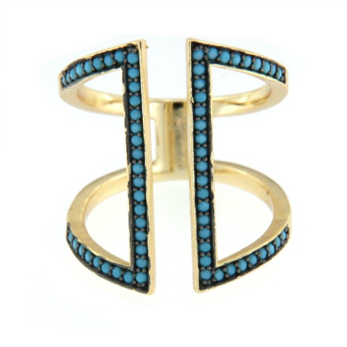 ALESSANDRIA, anillo de plata con turquesas - Roman Joyero