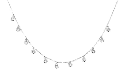 AMAZON, cadena corta de plata rodiada con circonitas - Roman Joyero