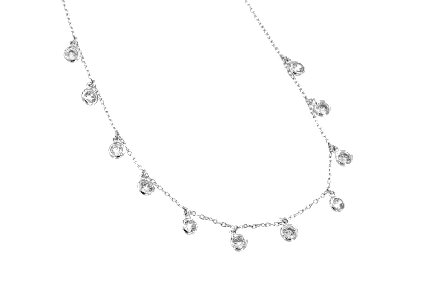 AMAZON, cadena corta de plata rodiada con circonitas - Roman Joyero