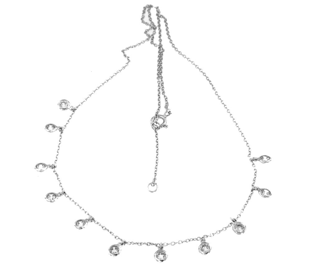 AMAZON, cadena corta de plata rodiada con circonitas - Roman Joyero