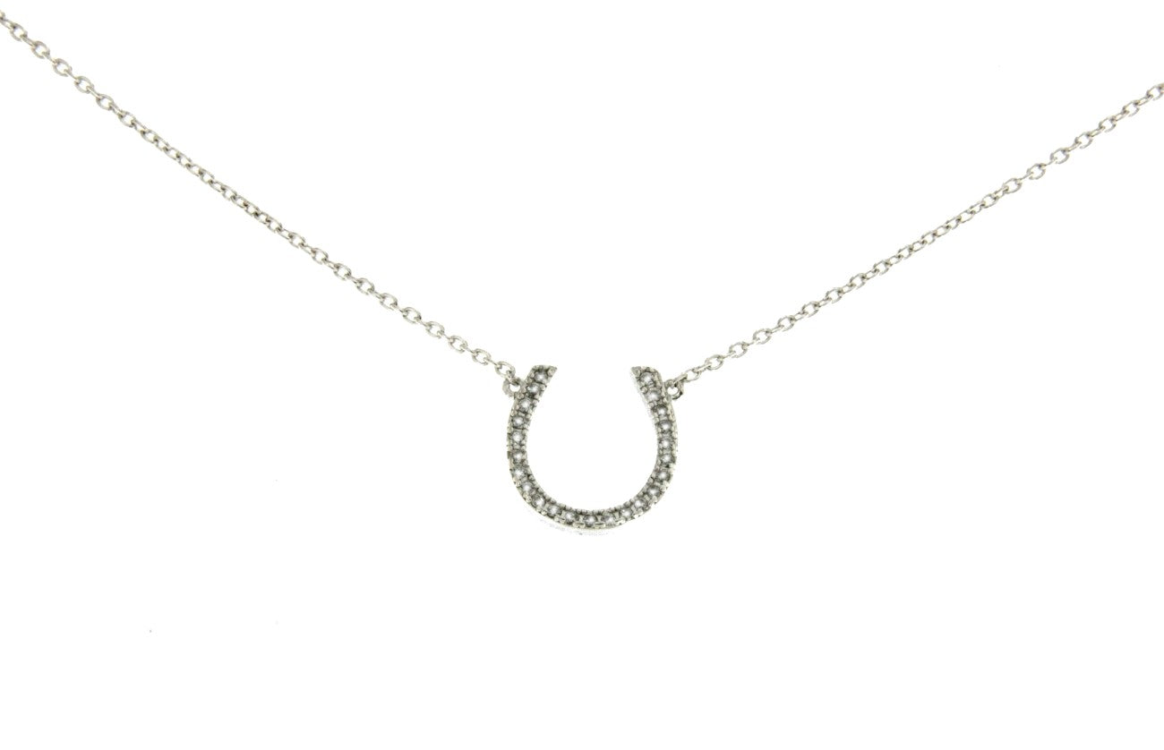 ARANJUEZ, cadena de plata rodiada con herradura - Roman Joyero