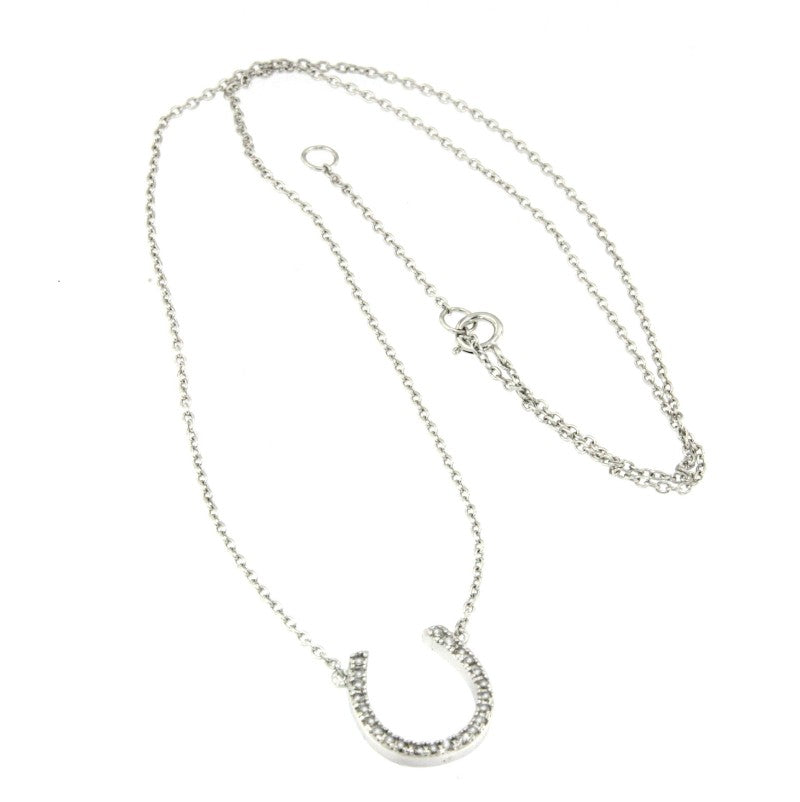 ARANJUEZ, cadena de plata rodiada con herradura - Roman Joyero