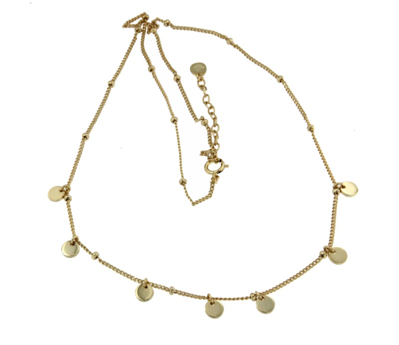 CABURE, cadena corta de plata con pequeños dijes - Roman Joyero