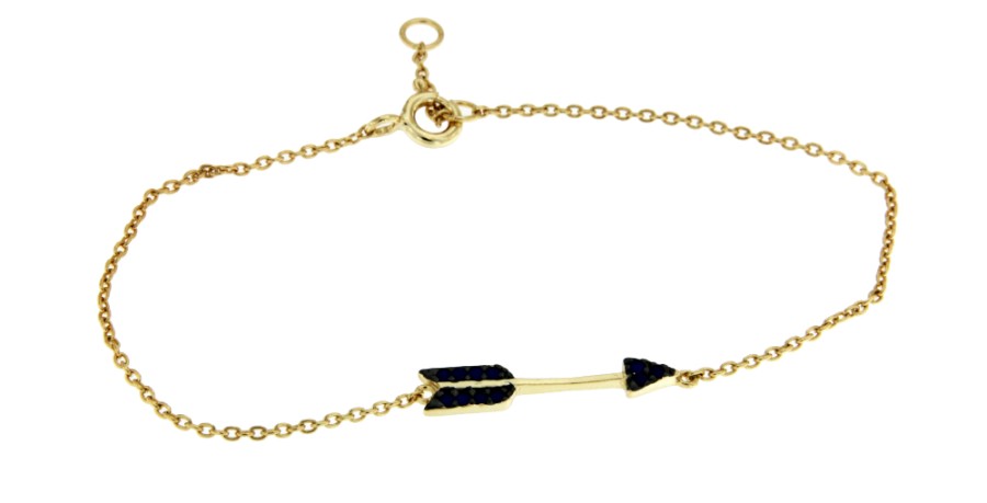 CUMPARCITA, pulsera de plata dorada con dije en lapislázuli - Roman Joyero