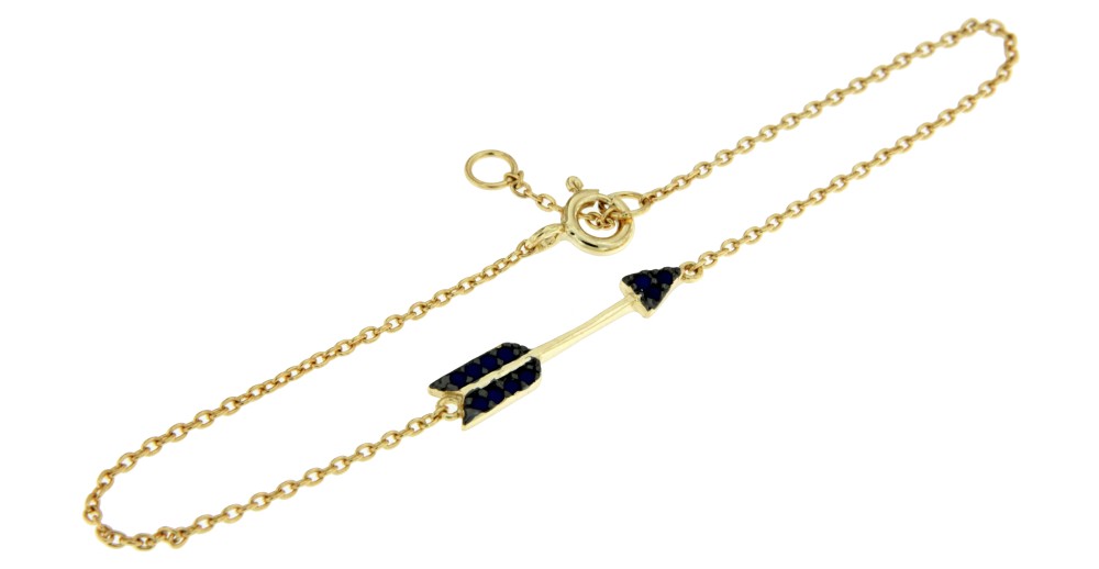CUMPARCITA, pulsera de plata dorada con dije en lapislázuli - Roman Joyero