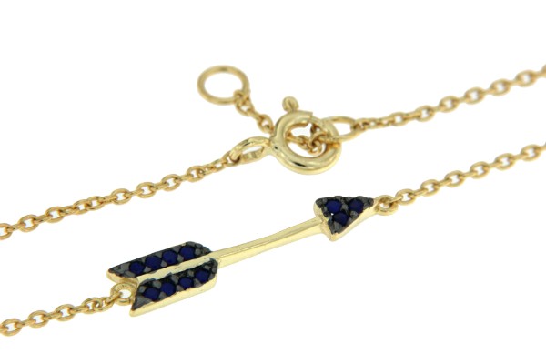 CUMPARCITA, pulsera de plata dorada con dije en lapislázuli - Roman Joyero