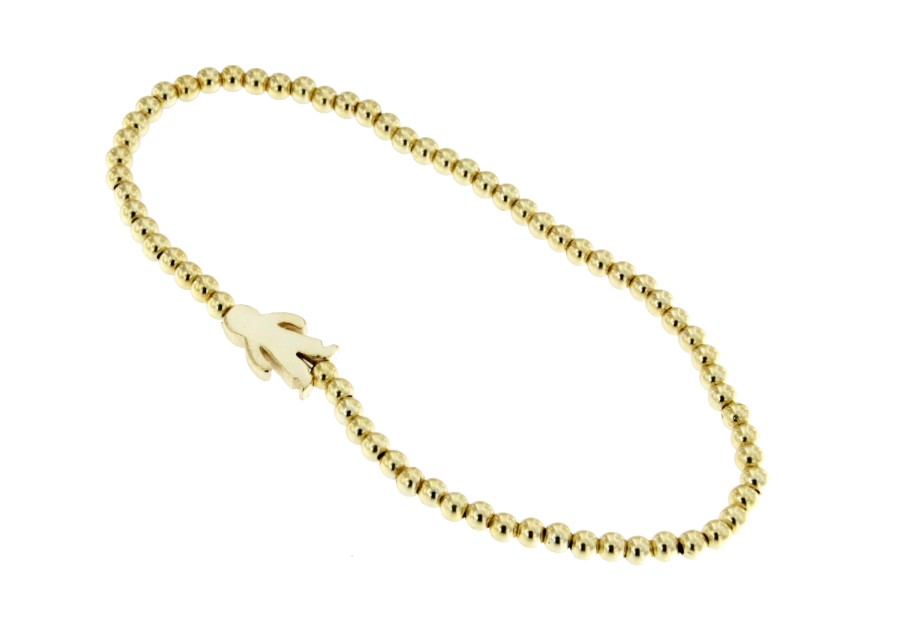 CRONOS, pulsera de plata dorada con niño - Roman Joyero