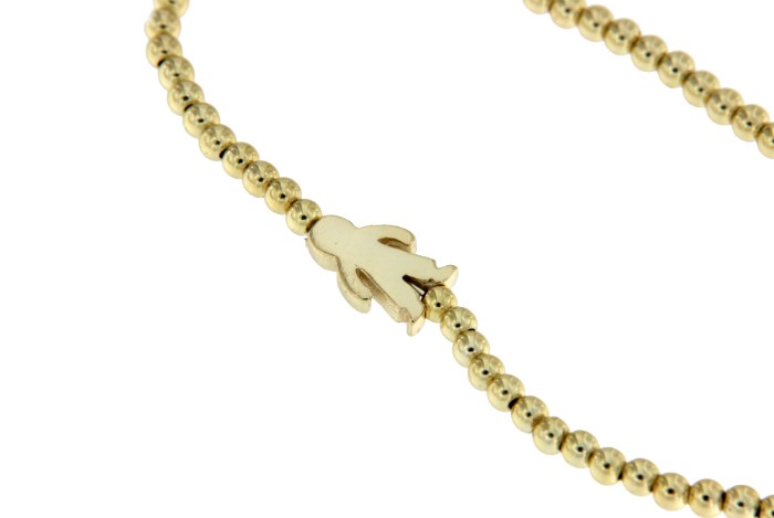 CRONOS, pulsera de plata dorada con niño - Roman Joyero