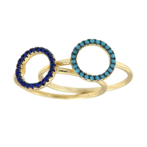 ALBANA, anillo en plata de ley con turquesas - Roman Joyero