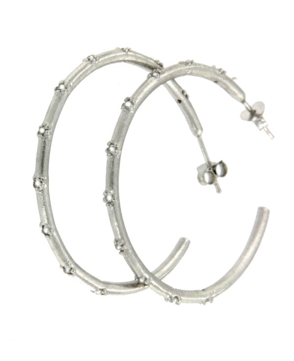 APENINOS, pendientes de plata de ley rodiada con circonitas. - Roman Joyero