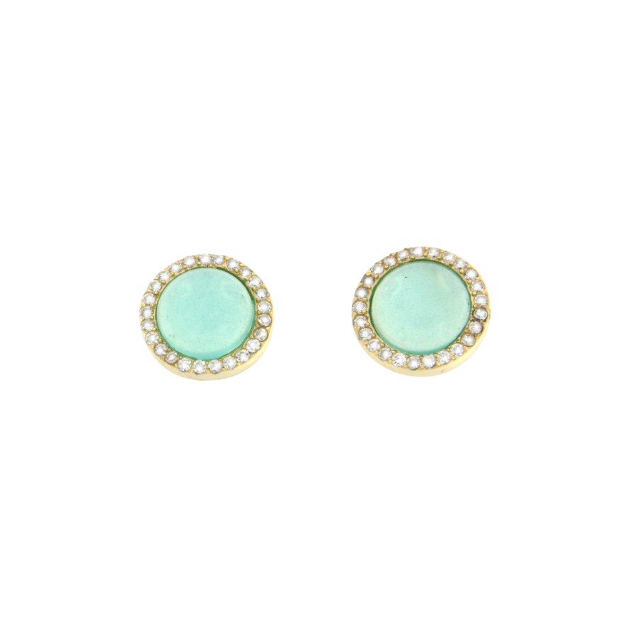 EURICATRES, pendientes plata con circonitas y amazonite - Roman Joyero