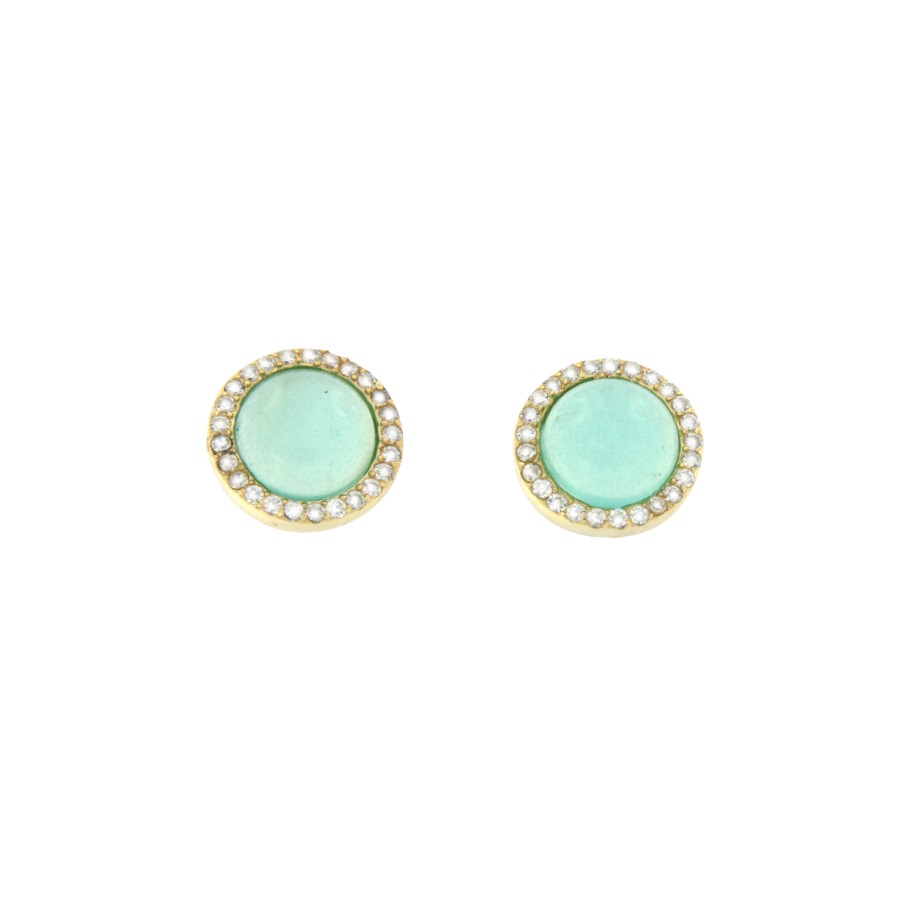 EURICATRES, pendientes plata con circonitas y amazonite - Roman Joyero