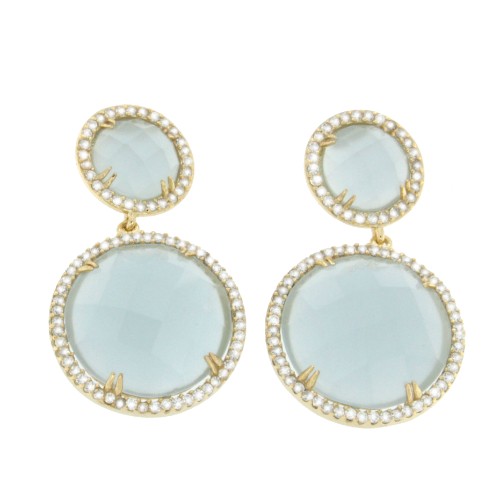 KRITIAS, pendientes de plata con circonitas y cuarzo violeta - Roman Joyero