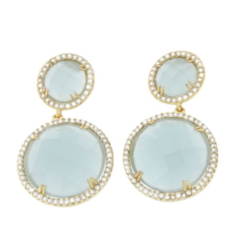 KRITIAS, pendientes de plata con circonitas y cuarzo violeta - Roman Joyero