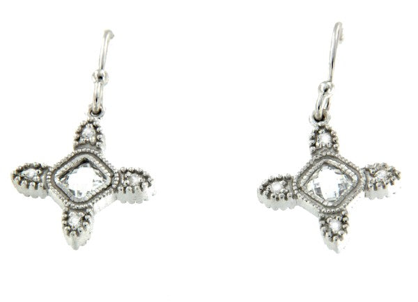 FAGNES, pendientes de plata rodiada con circonitas. - Roman Joyero