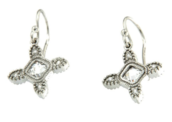 FAGNES, pendientes de plata rodiada con circonitas. - Roman Joyero