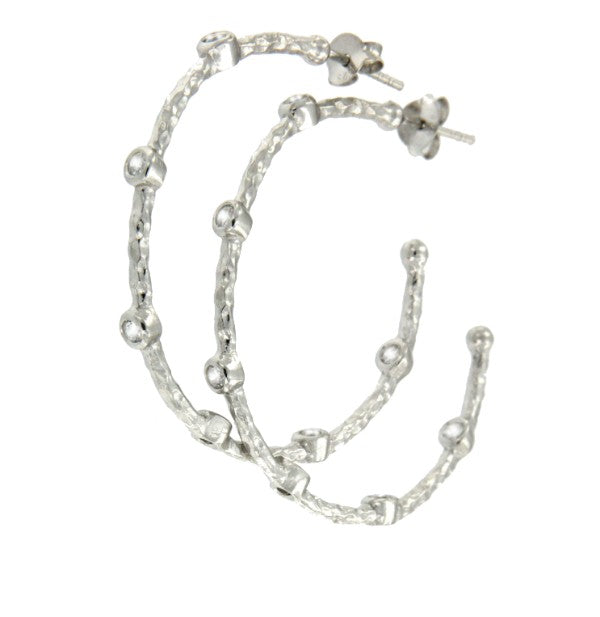 URALES, pendientes de plata rodiada con circonitas. - Roman Joyero