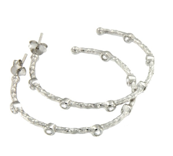 URALES, pendientes de plata rodiada con circonitas. - Roman Joyero