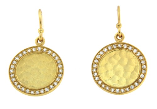 ZAGROS, pendientes de plata dorada con circonitas. - Roman Joyero