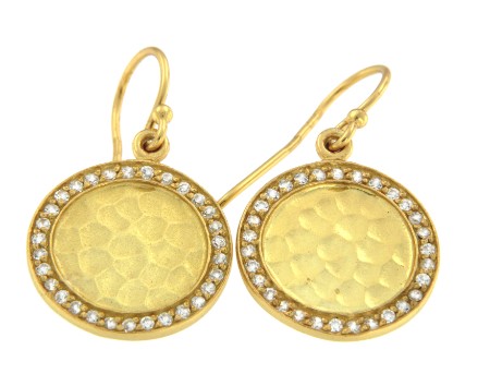 ZAGROS, pendientes de plata dorada con circonitas. - Roman Joyero