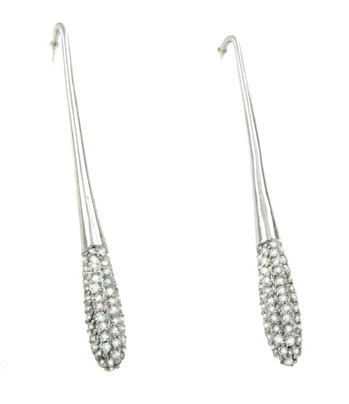 LEBOMBO, pendientes de plata rodiada con circonitas. - Roman Joyero