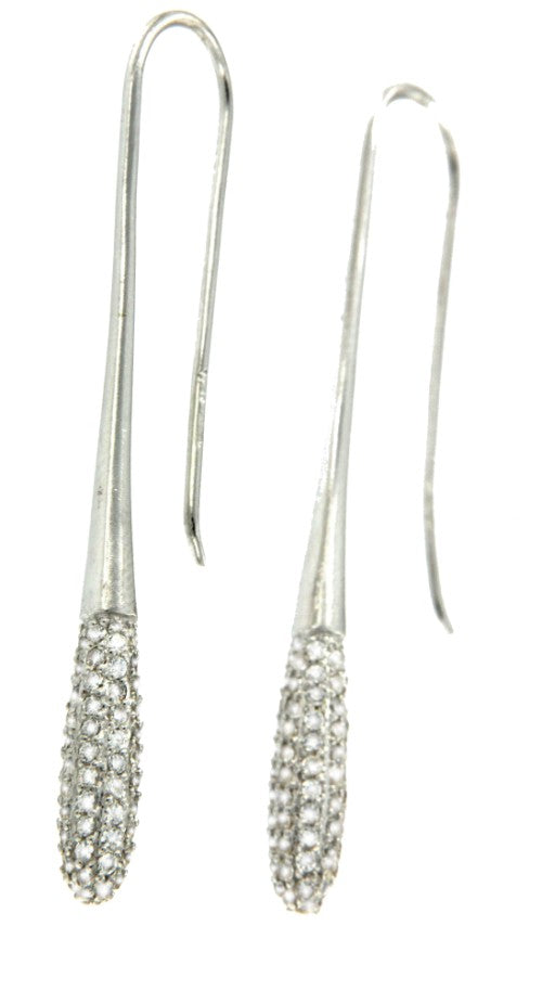 LEBOMBO, pendientes de plata rodiada con circonitas. - Roman Joyero