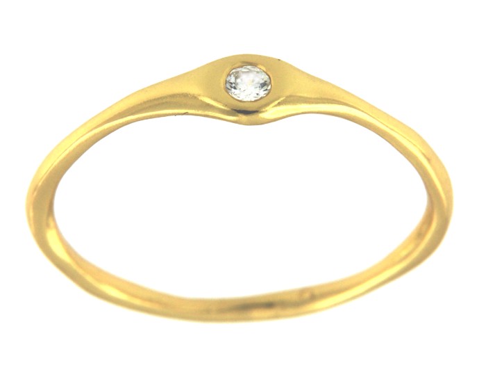 ESTRECILIA, anillo de plata dorada con circonitas. - Roman Joyero