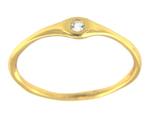 ESTRECILIA, anillo de plata dorada con circonitas. - Roman Joyero