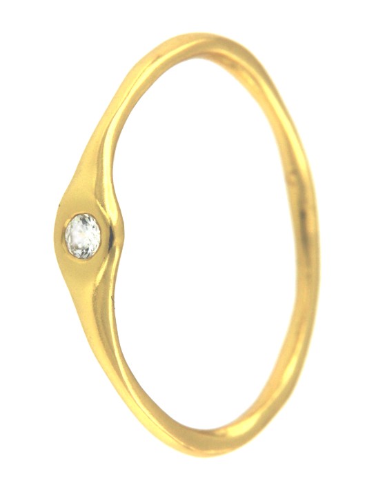 ESTRECILIA, anillo de plata dorada con circonitas. - Roman Joyero
