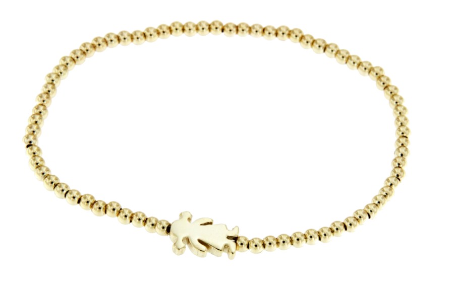 CUPIDO, pulsera de plata dorada con niña - Roman Joyero
