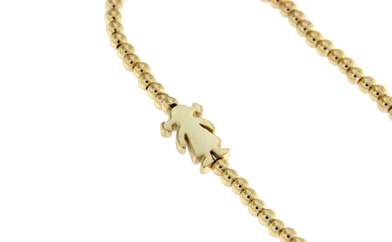 CUPIDO, pulsera de plata dorada con niña - Roman Joyero