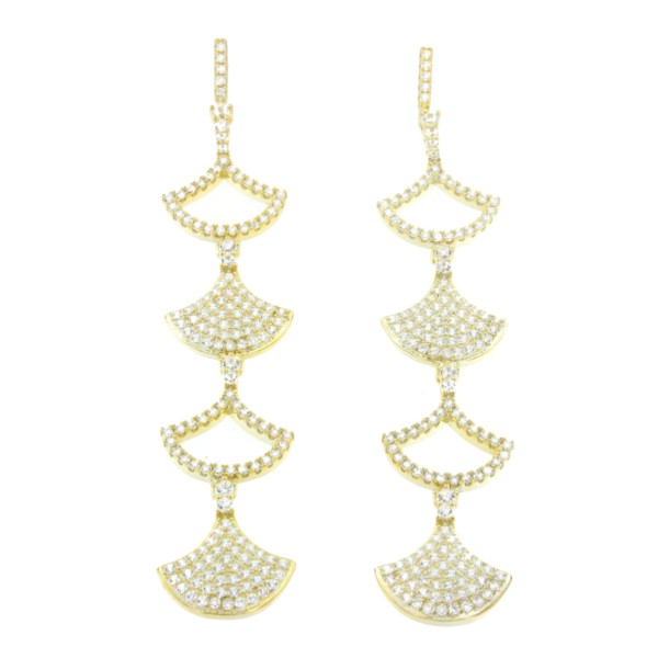 DIMITRI, pareja de pendientes extra largos en plata - Roman Joyero