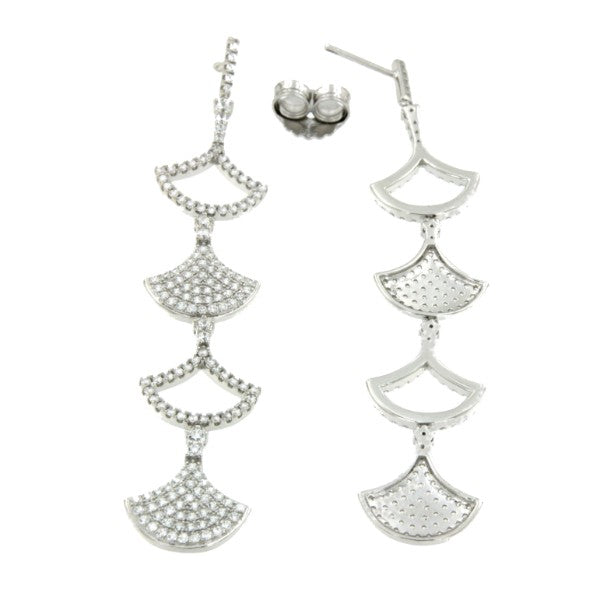 DIMITRI, pareja de pendientes extra largos en plata - Roman Joyero