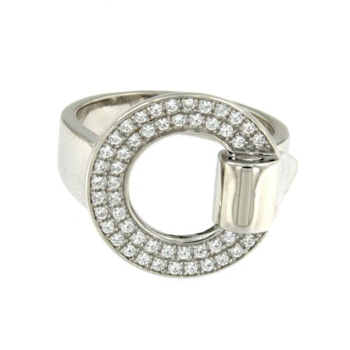 DALILA, anillo ancho en plata con circonitas - Roman Joyero