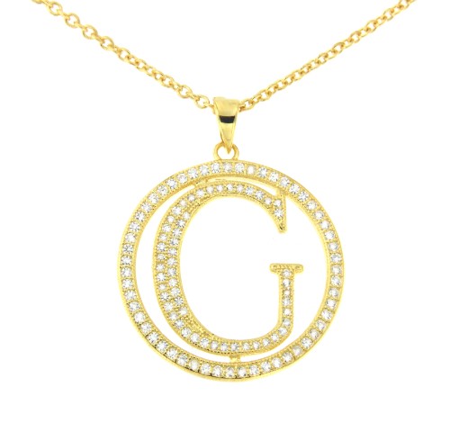 DESIDERATA, cadena corta de plata con letra G - Roman Joyero