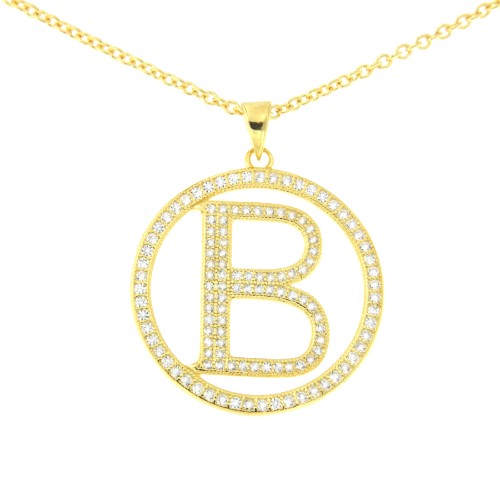 DUNCAN, cadena corta de plata con letra B - Roman Joyero