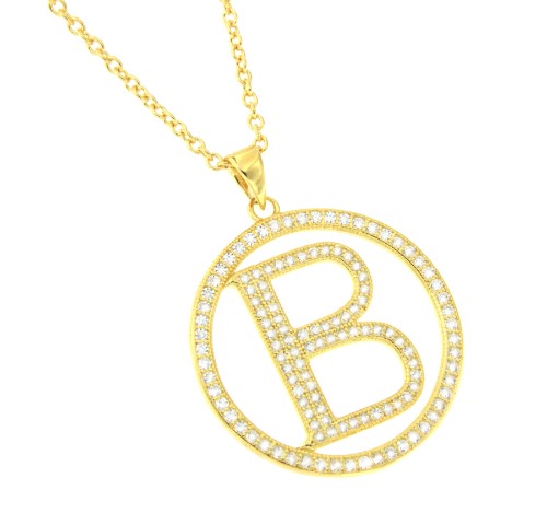 DUNCAN, cadena corta de plata con letra B - Roman Joyero