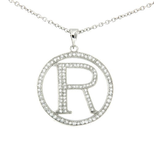 ELBA, cadena corta de plata con letra R - Roman Joyero