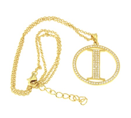 ELFESTIA, cadena de plata corta con letra I - Roman Joyero