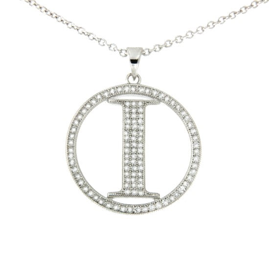 ELFESTIA, cadena de plata corta con letra I - Roman Joyero