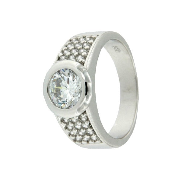 EQUILANTE, anillo de plata con circonitas - Roman Joyero