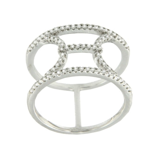 ESCAPE, anillo de plata con circonitas - Roman Joyero